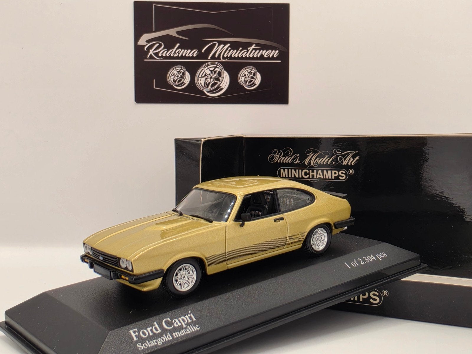 Ford Capri Mk3 3.0 S - Solargold - 1:43 Minichamps, Auto, Ophalen of Verzenden, Zo goed als nieuw, MiniChamps