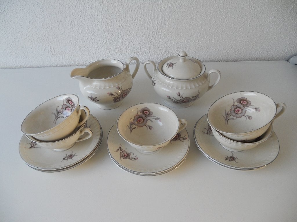 Mosa kop en schotel en roomstel, Ophalen of Verzenden
