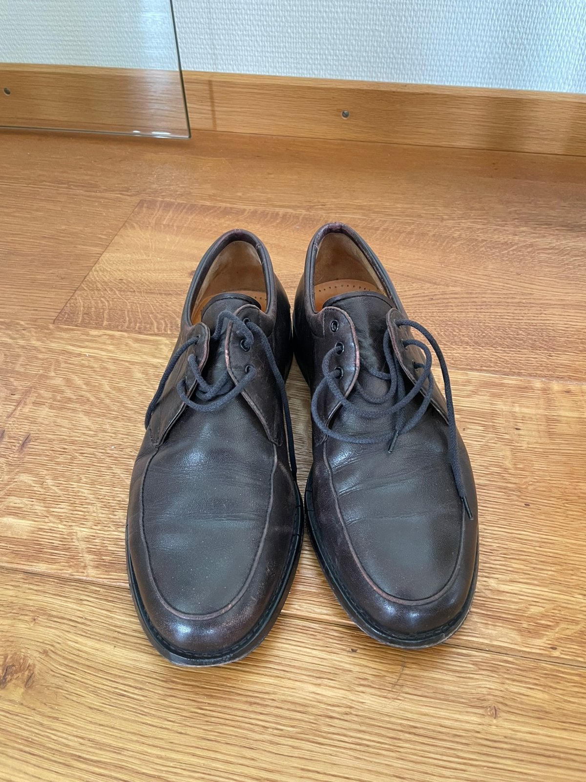 Manz leren schoenen, Bruin, Verzenden, Zo goed als nieuw, Veterschoenen