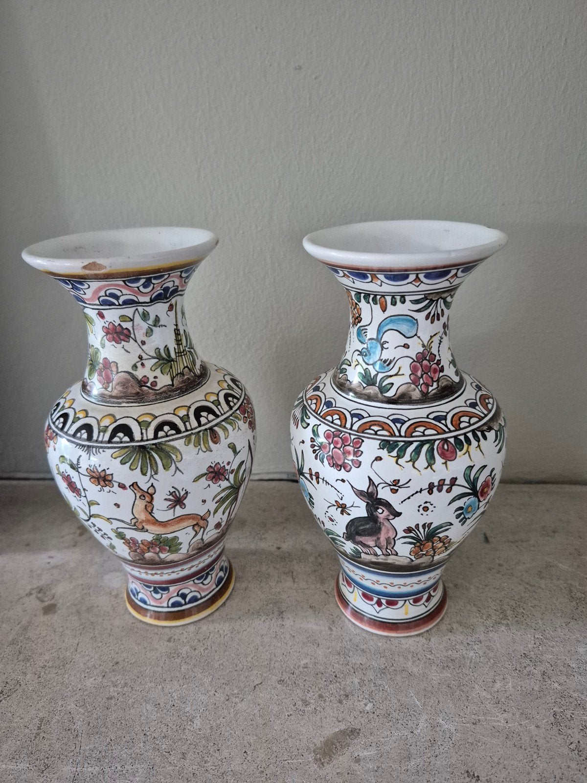 Set van 2 handgeschilderde Portugese vazen, Ophalen of Verzenden