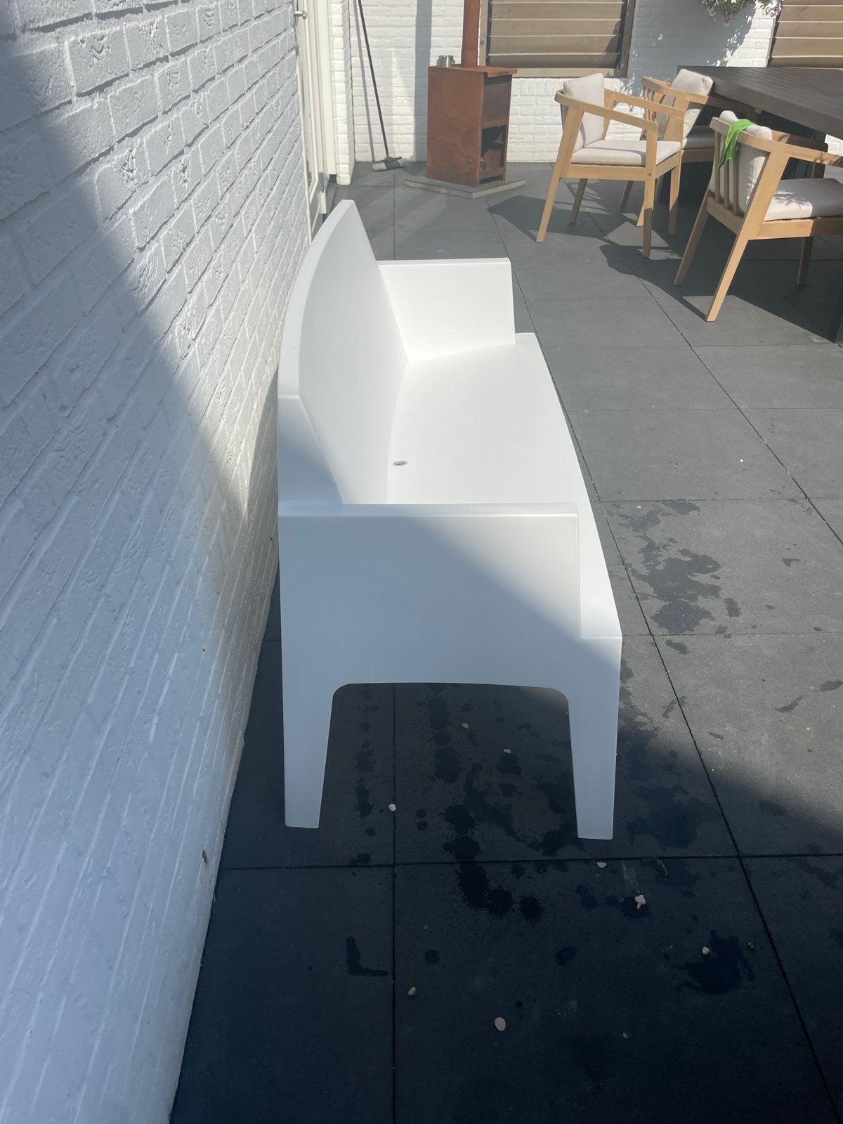 Witte Siesta Box Tuinbank - Zo goed als nieuw, Ophalen, Zo goed als nieuw, Kunststof