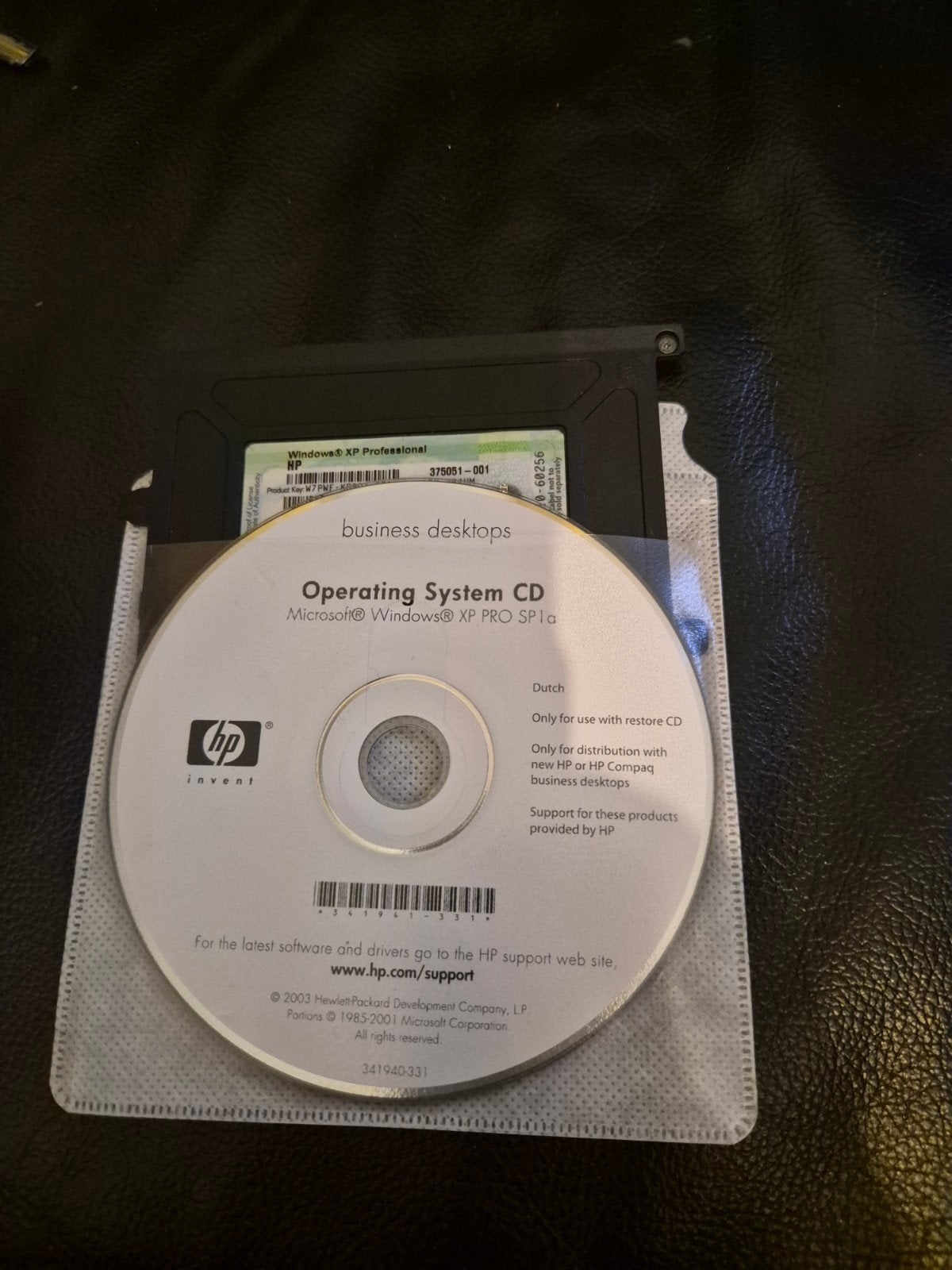 HP Windows XP Professional SP1a Besturingssysteem CD, Computers en Software, Ophalen of Verzenden, Gebruikt, Windows
