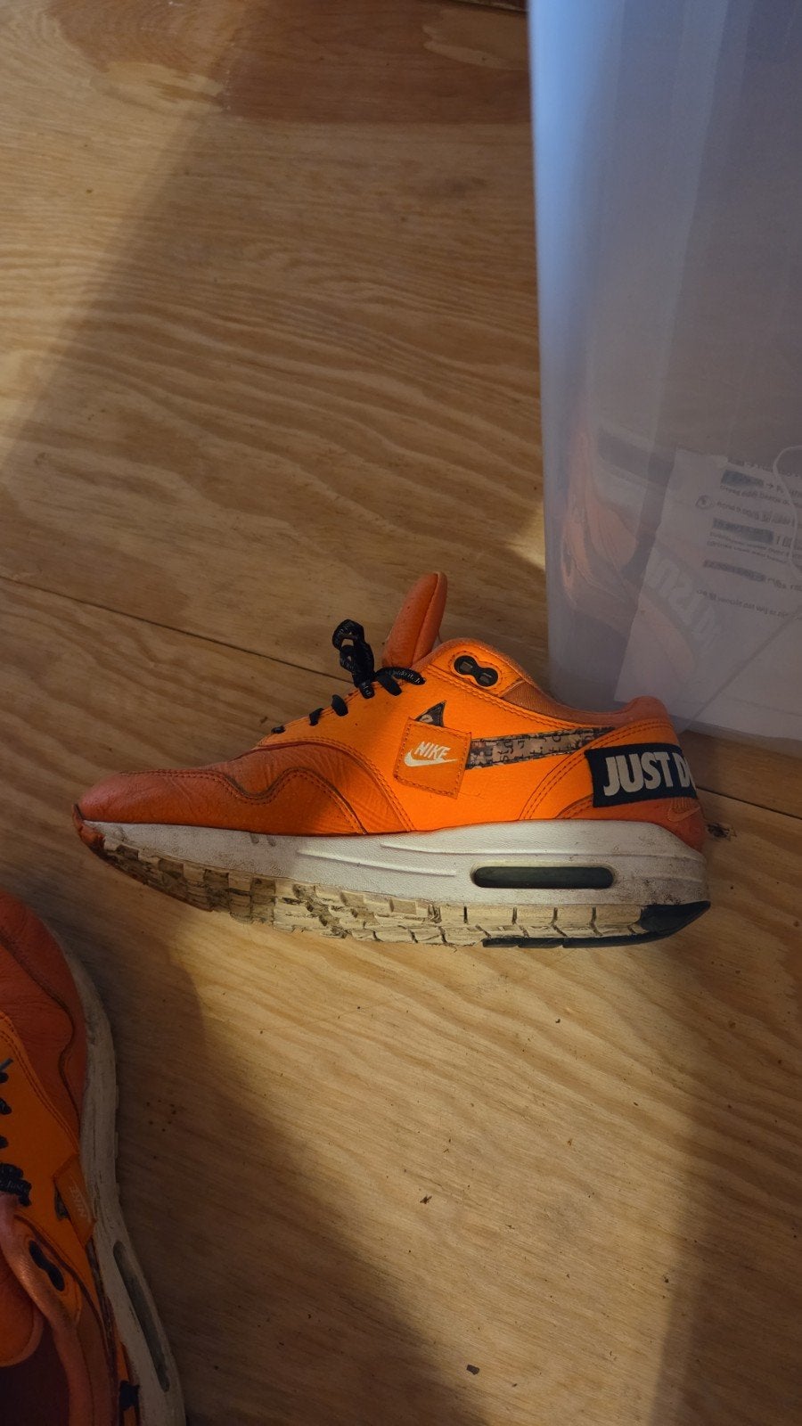 Nike Air Max 1 Just Do It Oranje Sneakers - Maat 38.5, Ophalen of Verzenden, Oranje, Sneakers of Gympen