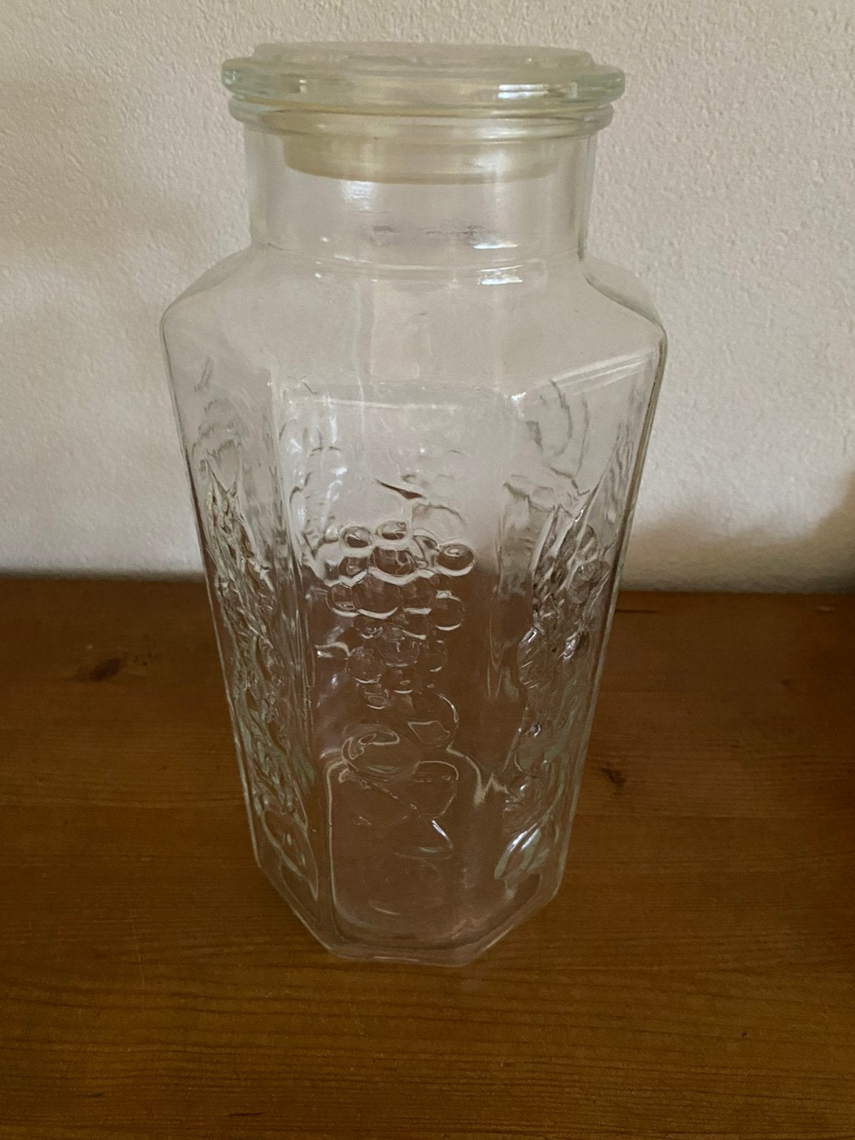 Oude grote Franse voorraadpot van glas, Ophalen of Verzenden, Gebruikt