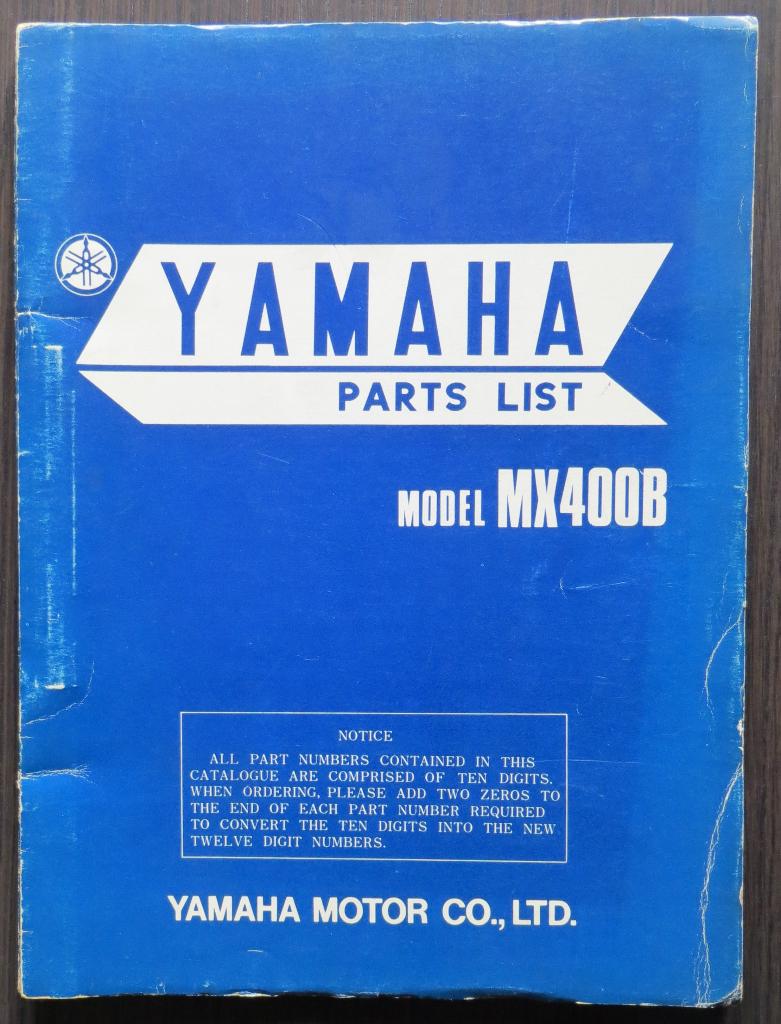 Yamaha MX400B Parts List - 1974, Motoren, Verzenden, Yamaha