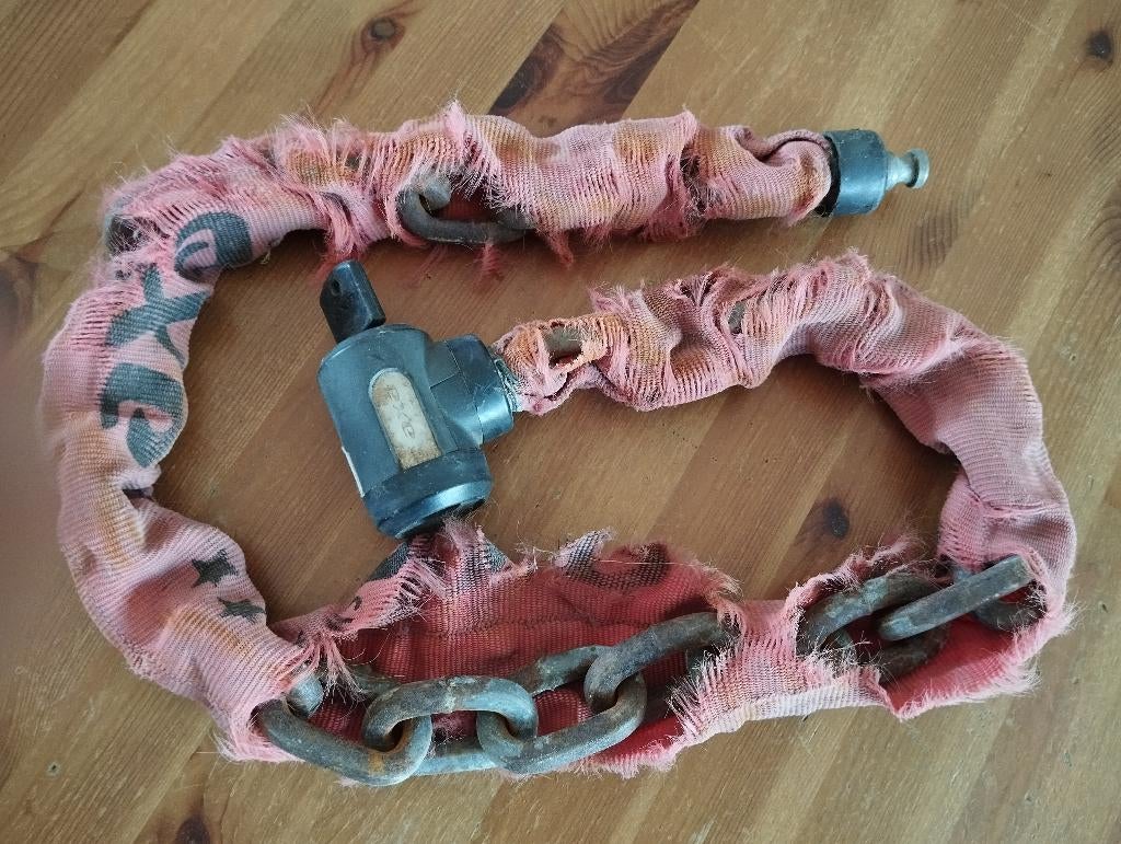 AxA fietsslot met ketting, 1 m, heel zwaar, prima kwaliteit, Ophalen, Gebruikt, Kettingslot