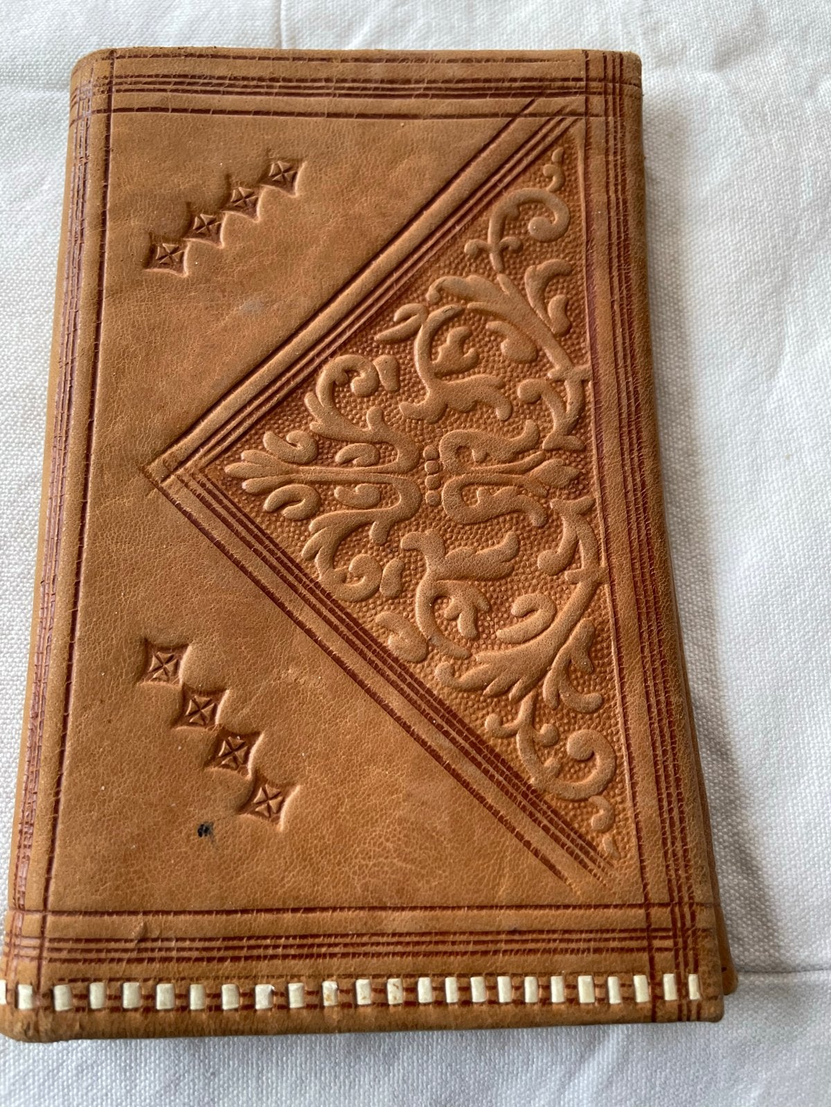 Leren Dames Portemonnee met Uniek Reliëf, Overige merken, Gebruikt, Bruin, Ophalen of Verzenden