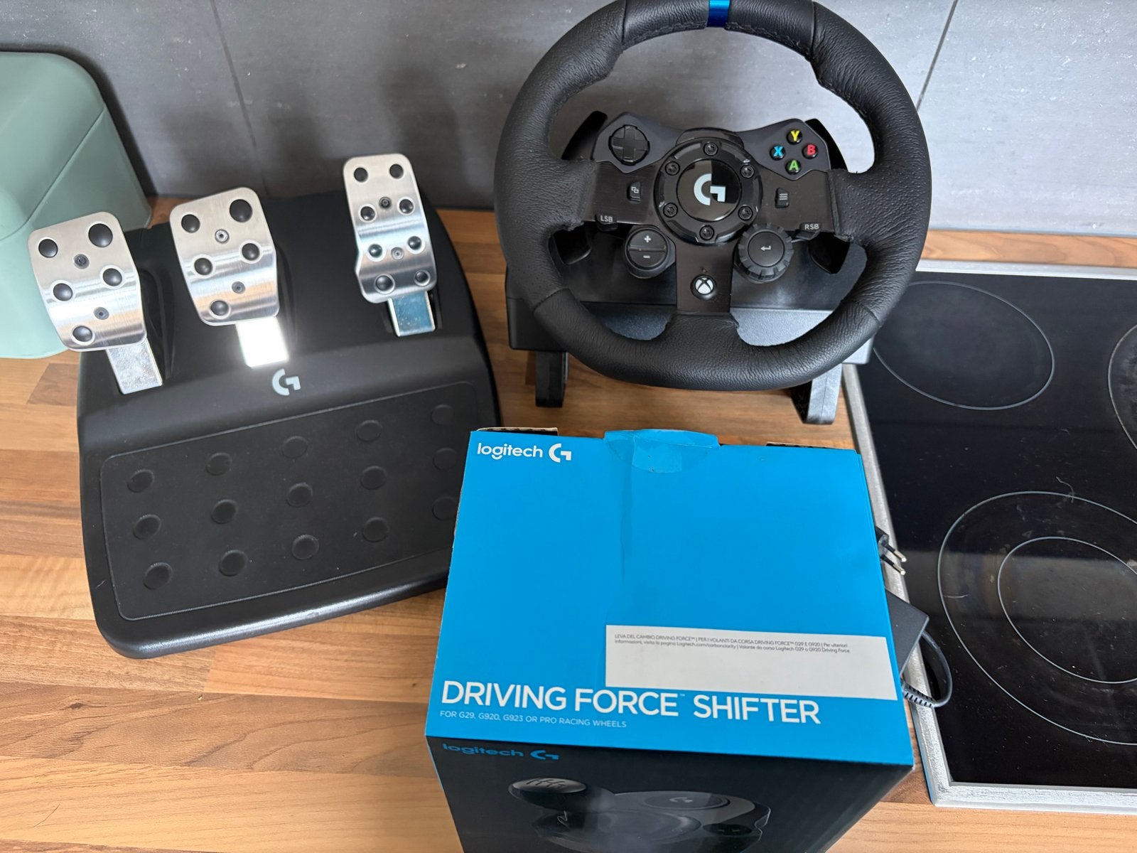 ZGAN Logitech G923 stuur met nieuwe shifter, Racestuur, Xbox, Force feedback, Ophalen of Verzenden