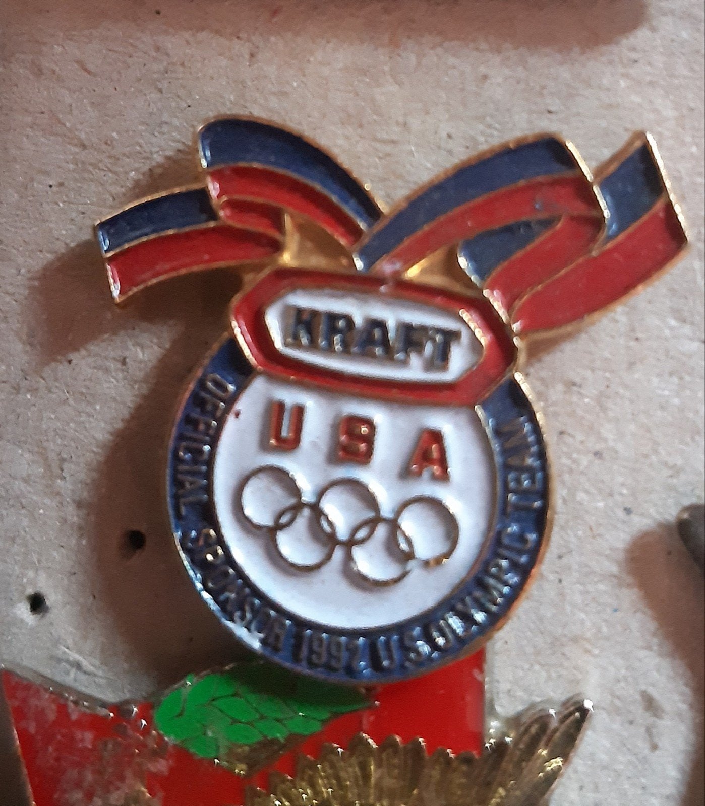 pin Kraft sponsor US Olympic team, Ophalen of Verzenden, Zo goed als nieuw, Sport, Speldje of Pin