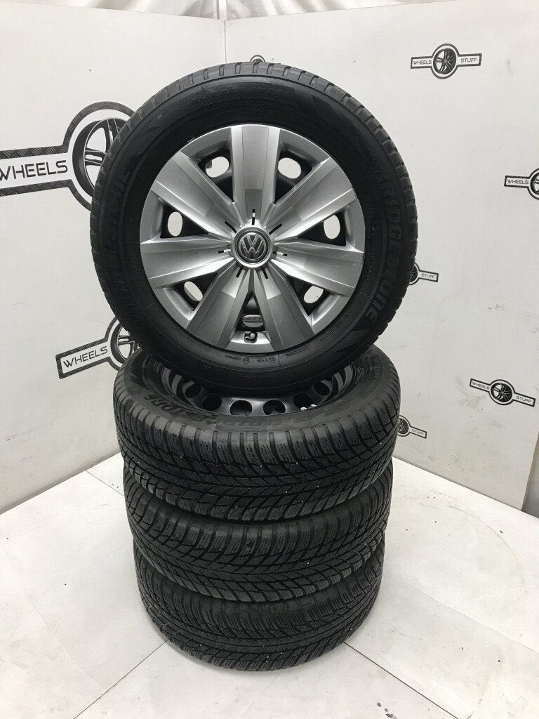 VW Caddy touran t-roc staal velgen 16"inch winterbanden, Ophalen, Gebruikt, 16 inch, Banden en Velgen