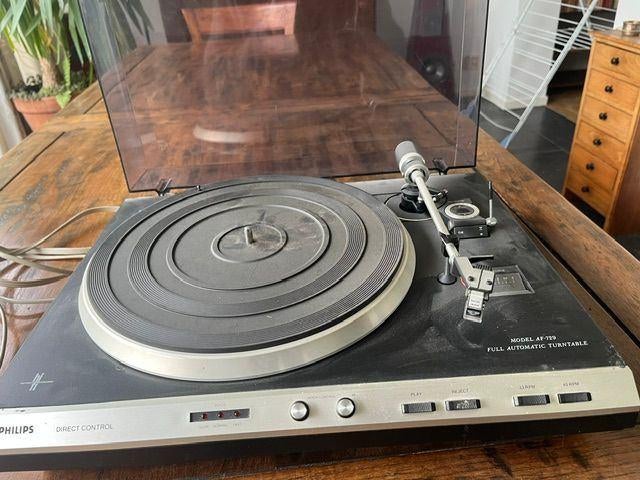 Philips platenspeler AF-729 HiFi direct control zwart, Ophalen, Philips, Gebruikt, Pitch-regelaar
