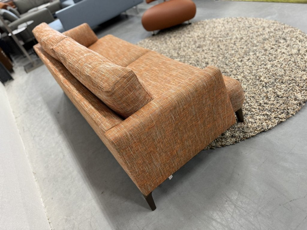 Nieuw Leolux pode Quote 3 zits bank oranje ruvido stof 220, Huis en Inrichting, Leolux, Info@leolux.nl, 75 tot 100 cm, Ophalen of Verzenden