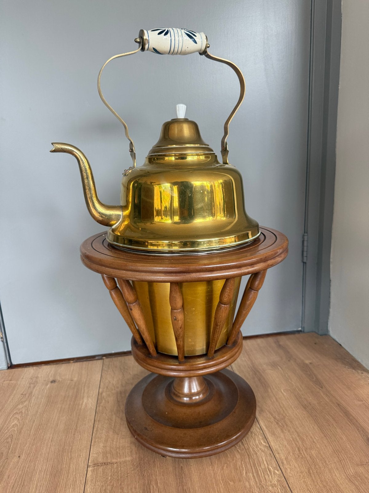 Antieke stoof met messing ketel, Antiek en Kunst, Ophalen, Koper