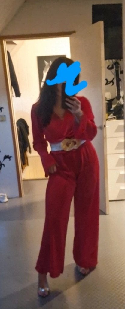 Jumpsuit rood, Ophalen of Verzenden, Zo goed als nieuw, Maat 38/40 (M), Rood