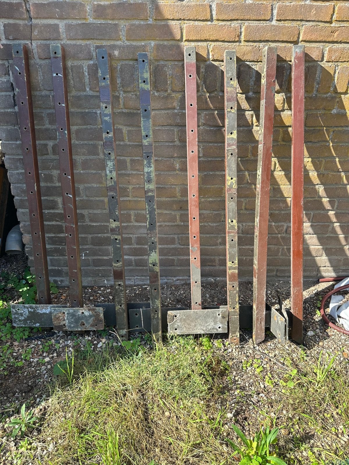 8 Balkonhek steunen metaal 40x40 mm - 1.15 m, Tuin en Terras, Ophalen of Verzenden, Gebruikt, IJzer, Overige typen