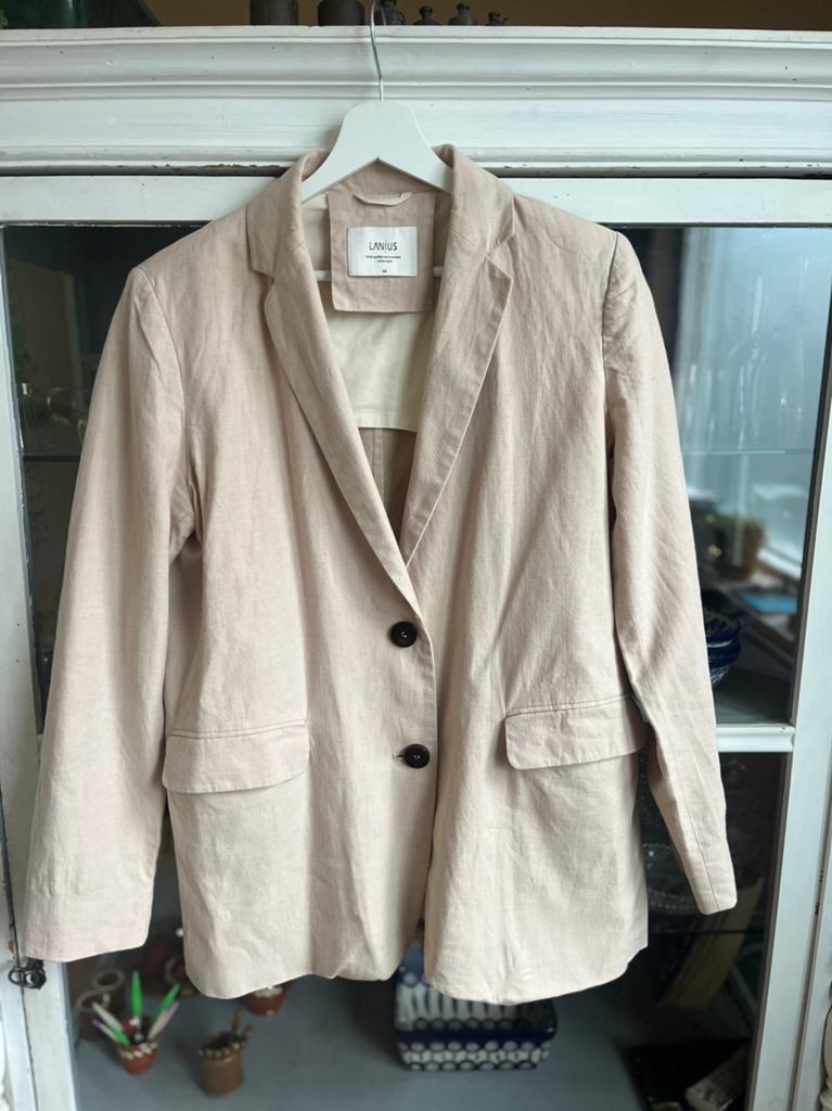 Lanius damesblazer maat 38 ecru linnen/katoen, Maat 38/40 (M), Beige, Ophalen of Verzenden, Zo goed als nieuw