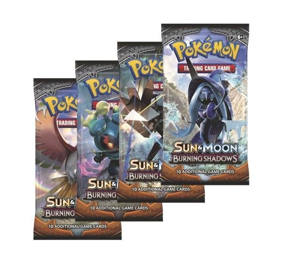 Pokémon Burning Shadows Booster Pack Art Set (4 Packs), Ophalen of Verzenden, Nieuw, Booster, Foil
