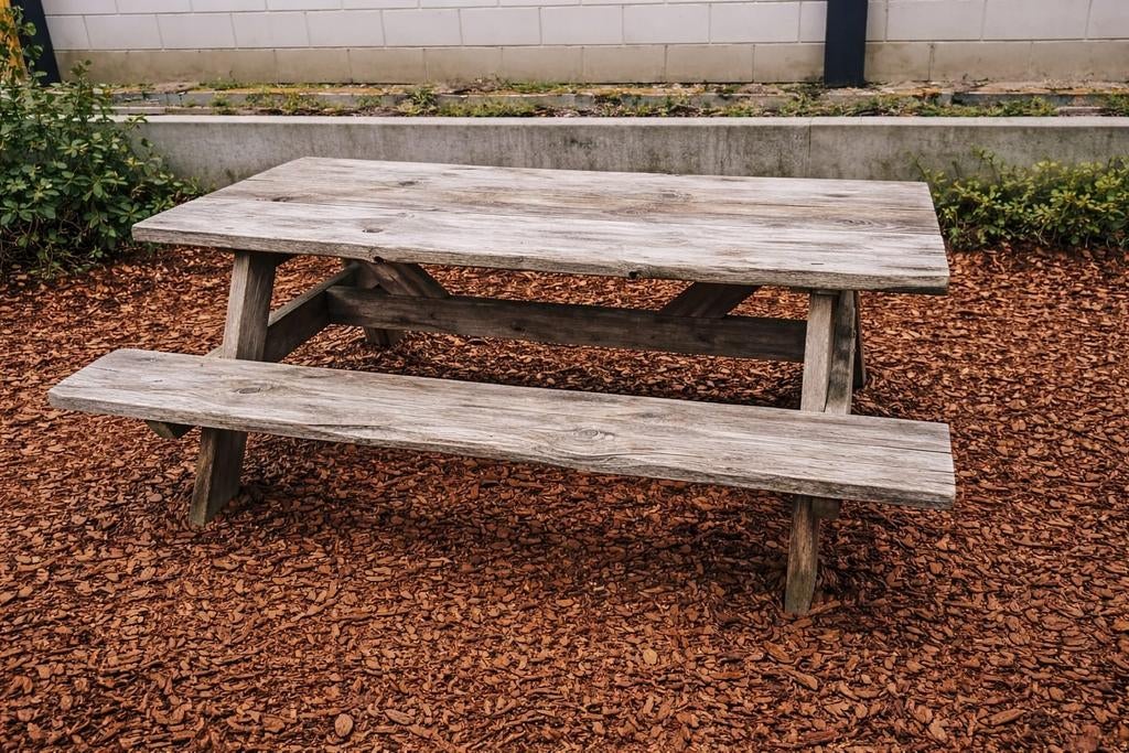 Mooie, oerdegelijke picknickbanken, Tuin en Terras, Picknicktafels, Ophalen, Rechthoekig, Hout