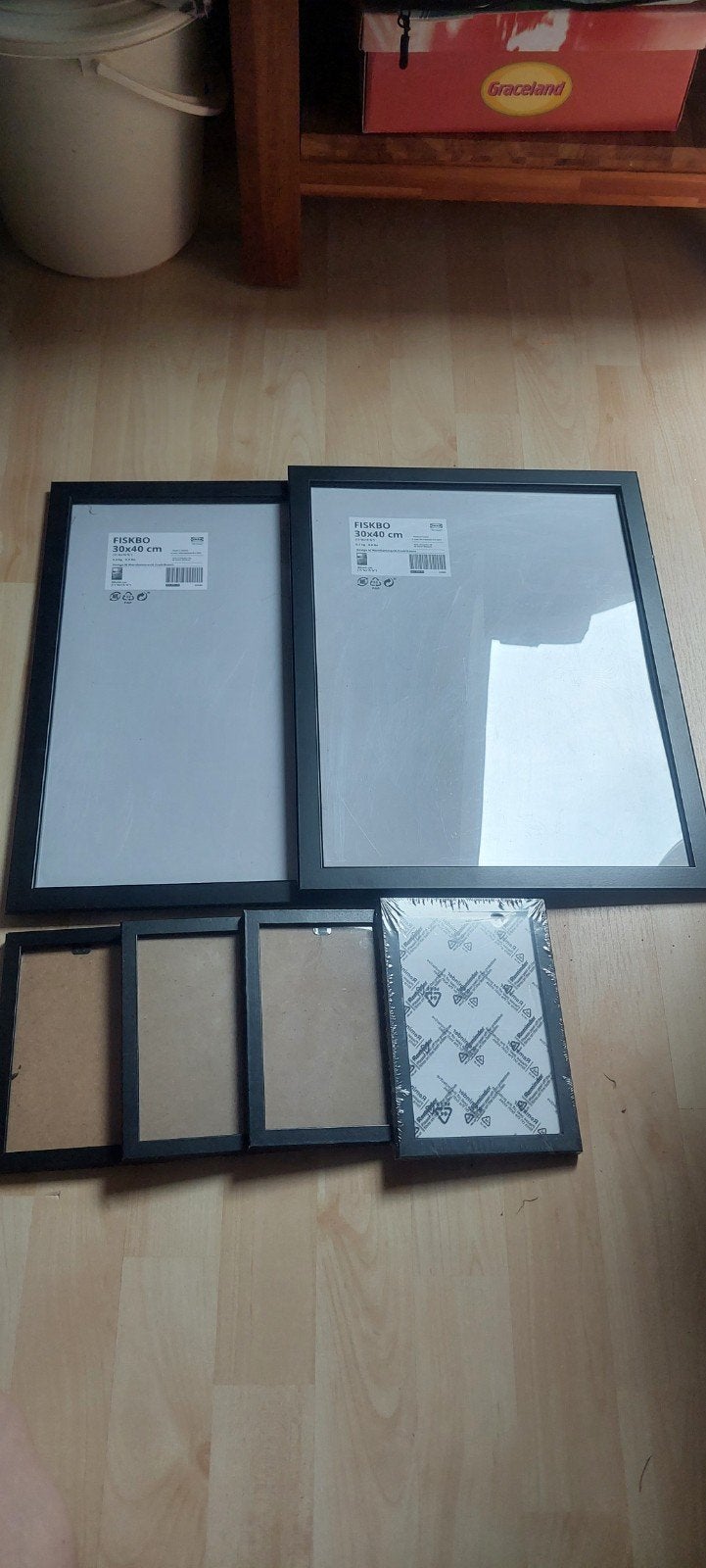 Zwarte fotolijsten (IKEA FISKBO en BGA Edsbyn), Verwisselbare inhoud, Nieuw, Ophalen of Verzenden, Fotolijst