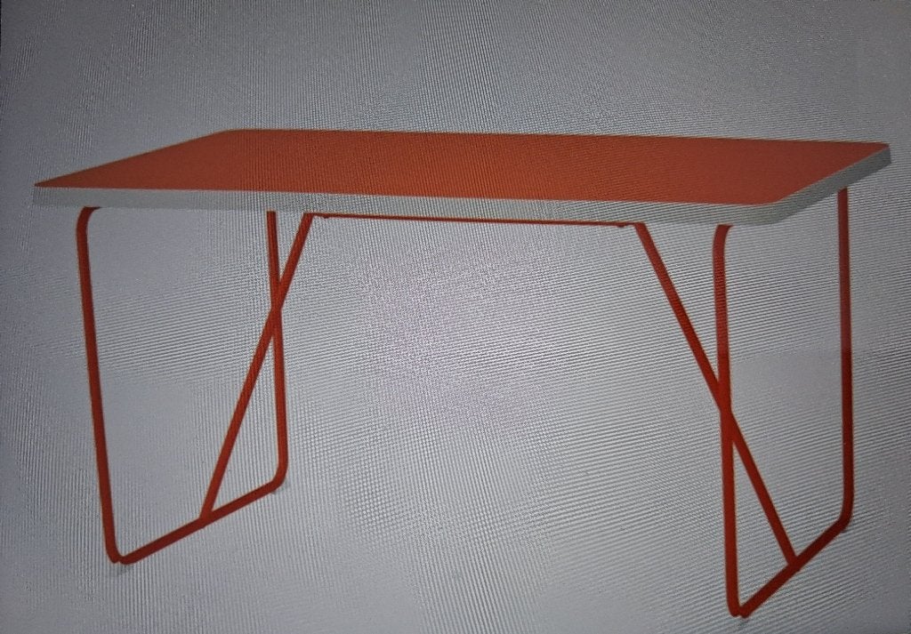eettafel van Ikea type Backaryd, Ophalen, Gebruikt, Vrolijke oranje tafel die kamer opfleurt., 50 tot 100 cm