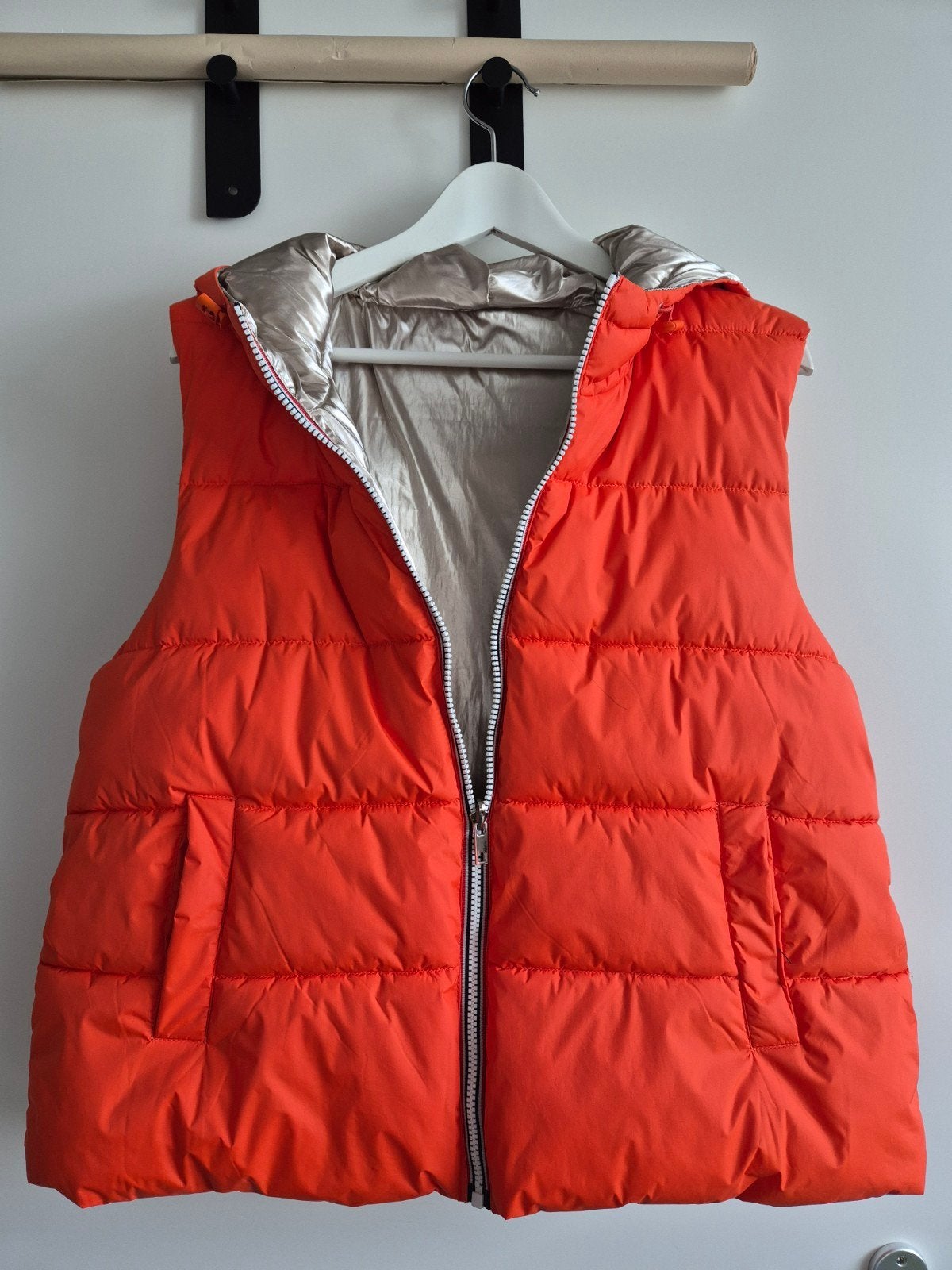 Oranje bodywarmer tweezijdig te dragen, maat 40-42, Ophalen of Verzenden, Zo goed als nieuw, Maat 38/40 (M), Oranje