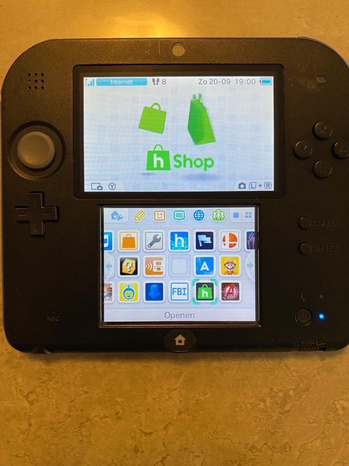 Nintendo 2DS - Zwart/Blauw Met H Shop, Met games, Zwart, 2DS, Ophalen of Verzenden
