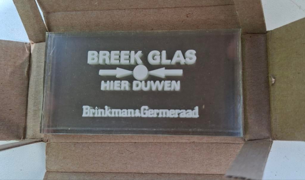 Breekglas voor brandmelders - Brinkman & Germeraad, Doe-het-zelf en Verbouw, Ophalen of Verzenden, Nieuw, Detector, Sensor of Melder