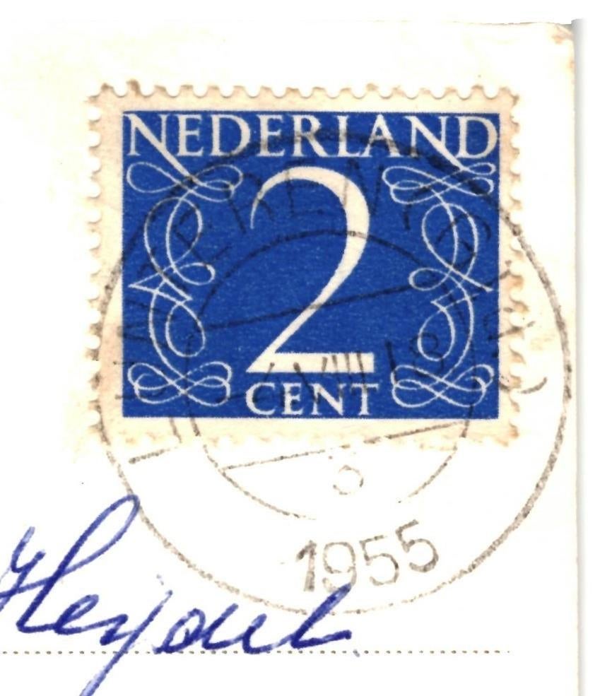 947027 Lunteren Gedenkbank Notaris R Dinger  goudsberg 1955, Ophalen of Verzenden, 1940 tot 1960, Gelopen, Gelderland