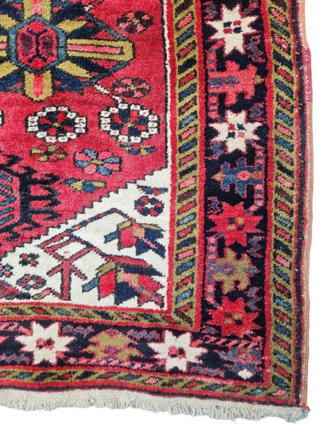 Handgeknoopt Perzisch wol Heriz tapijt loper 115x320cm, 100 tot 150 cm, Geel, 200 cm of meer, Www.hypepopup.nl