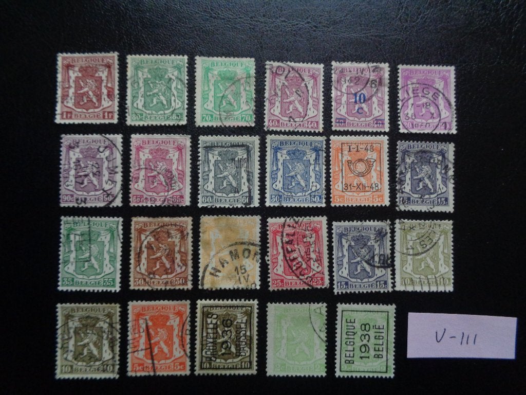 belgie - wapenschildjes 1936/1946 (v-111), Ophalen of Verzenden, Gestempeld