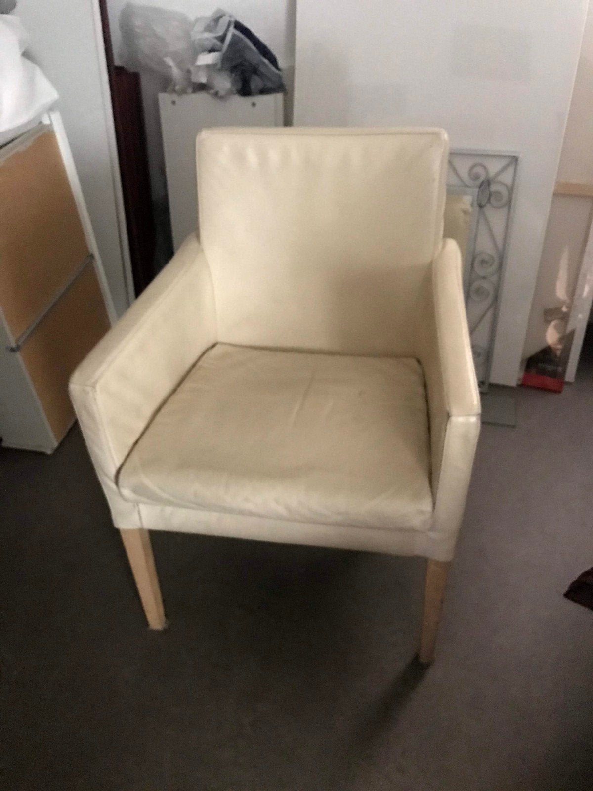 Gratis leren stoel (opknappertje) - af te halen, Huis en Inrichting, Stoelen, Ophalen, Gebruikt, Overige kleuren, Klassiek