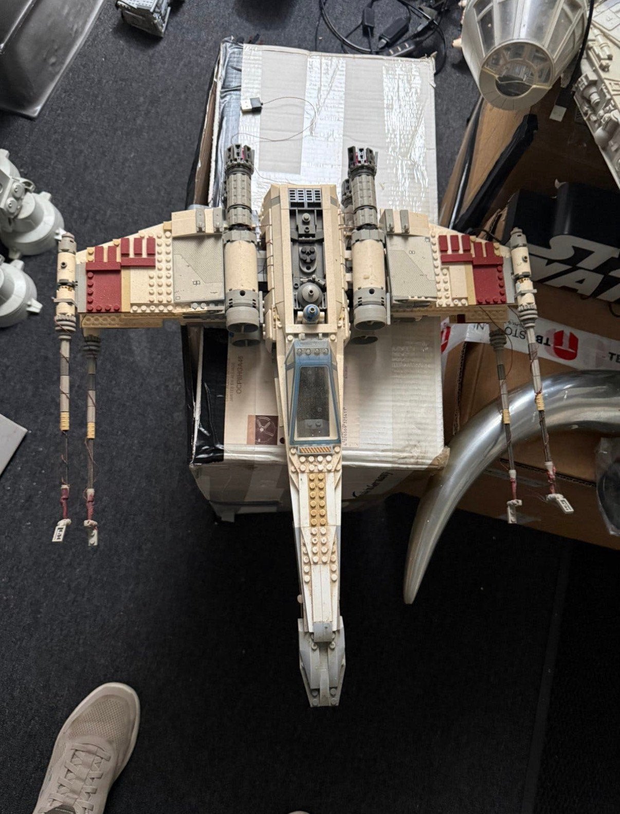 Star wars X-Wing 50x50 cm geen echte LEGO met verlichting, Ophalen of Verzenden, Gebruikt