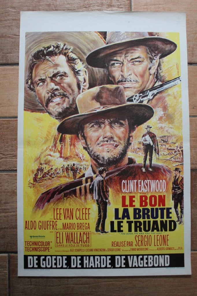 filmaffiche Clint Eastwood Good, Bad and Ugly filmposter, Rechthoekig Staand, Ophalen of Verzenden, Zo goed als nieuw, A1 t/m A3