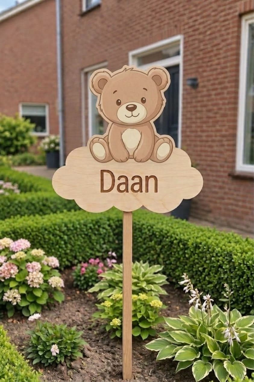 Geboortebord Dieren | Uniek Houten met Naam, Ophalen of Verzenden, Nieuw, Geboortebord