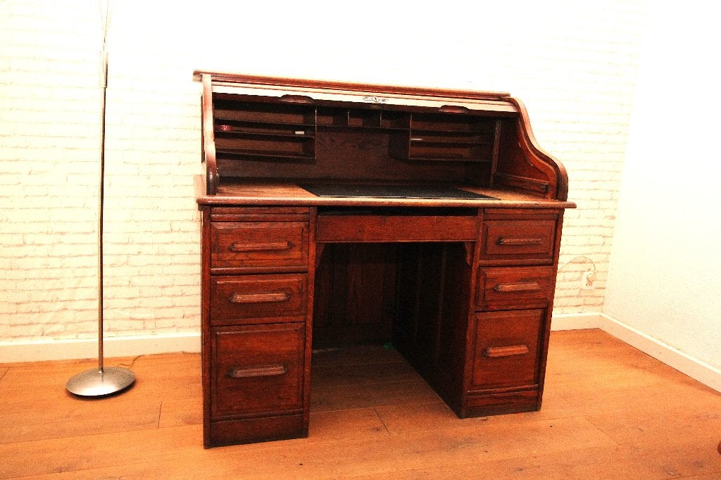 Antiek bureau, Huis en Inrichting, Ophalen, Gebruikt, 120 cm, Hout