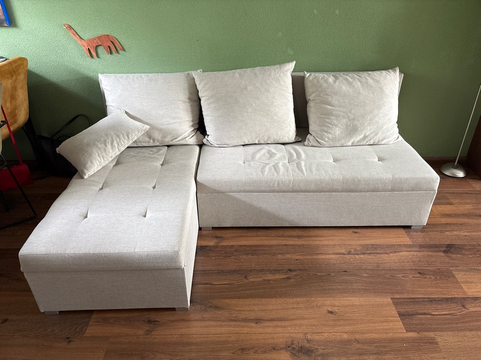 Slaapbank, Huis en Inrichting, Banken | Bankstellen, Ophalen, Gebruikt, 125 tot 150 cm, Hoekbank