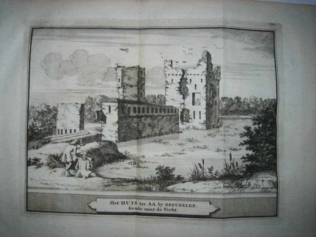 01/  Breukelen  Huis Ter Aa   Kopergravure 1736, Antiek en Kunst, Kunst | Etsen en Gravures, Ophalen of Verzenden