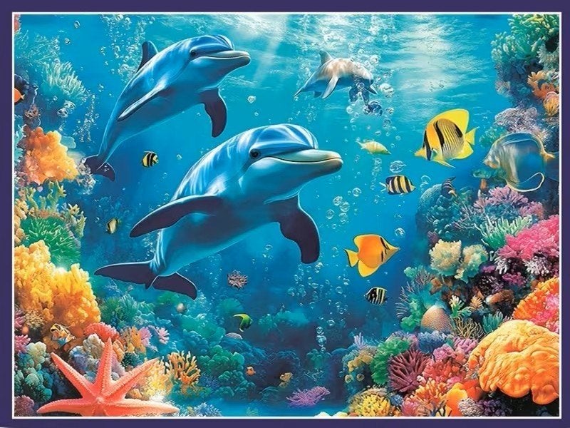 NIEUW: puzzel dolfijnen 1000 pcs, Ophalen of Verzenden, 500 t/m 1500 stukjes, Nieuw, Legpuzzel