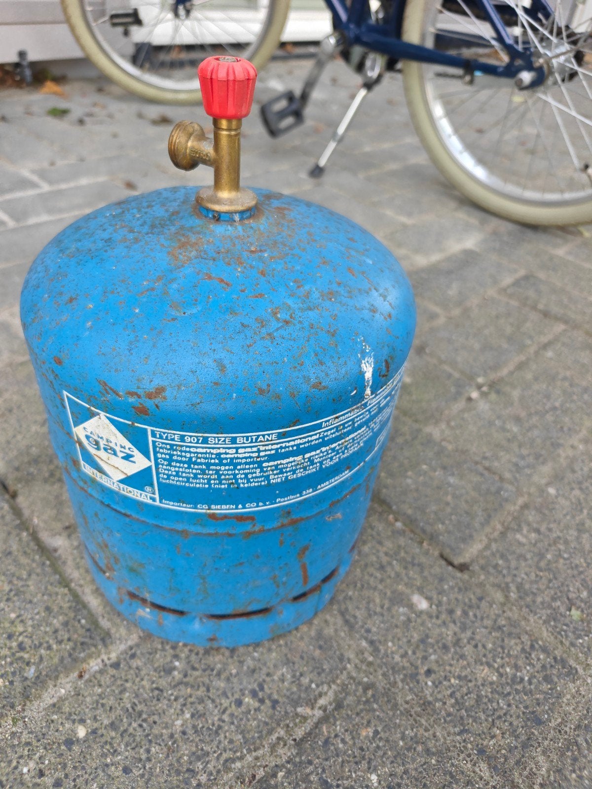Campingaz gasfles 907 Butaan (leeg), Ophalen, Gebruikt