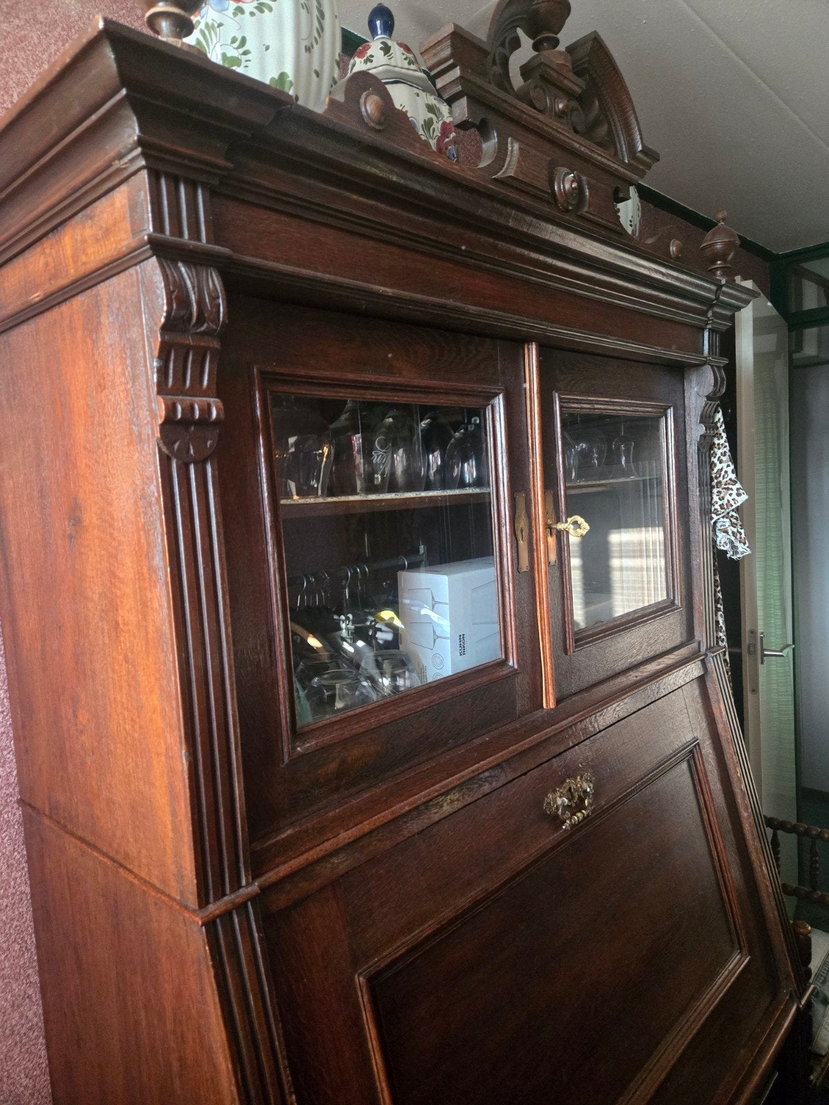 oude eiken klep commode., Ophalen