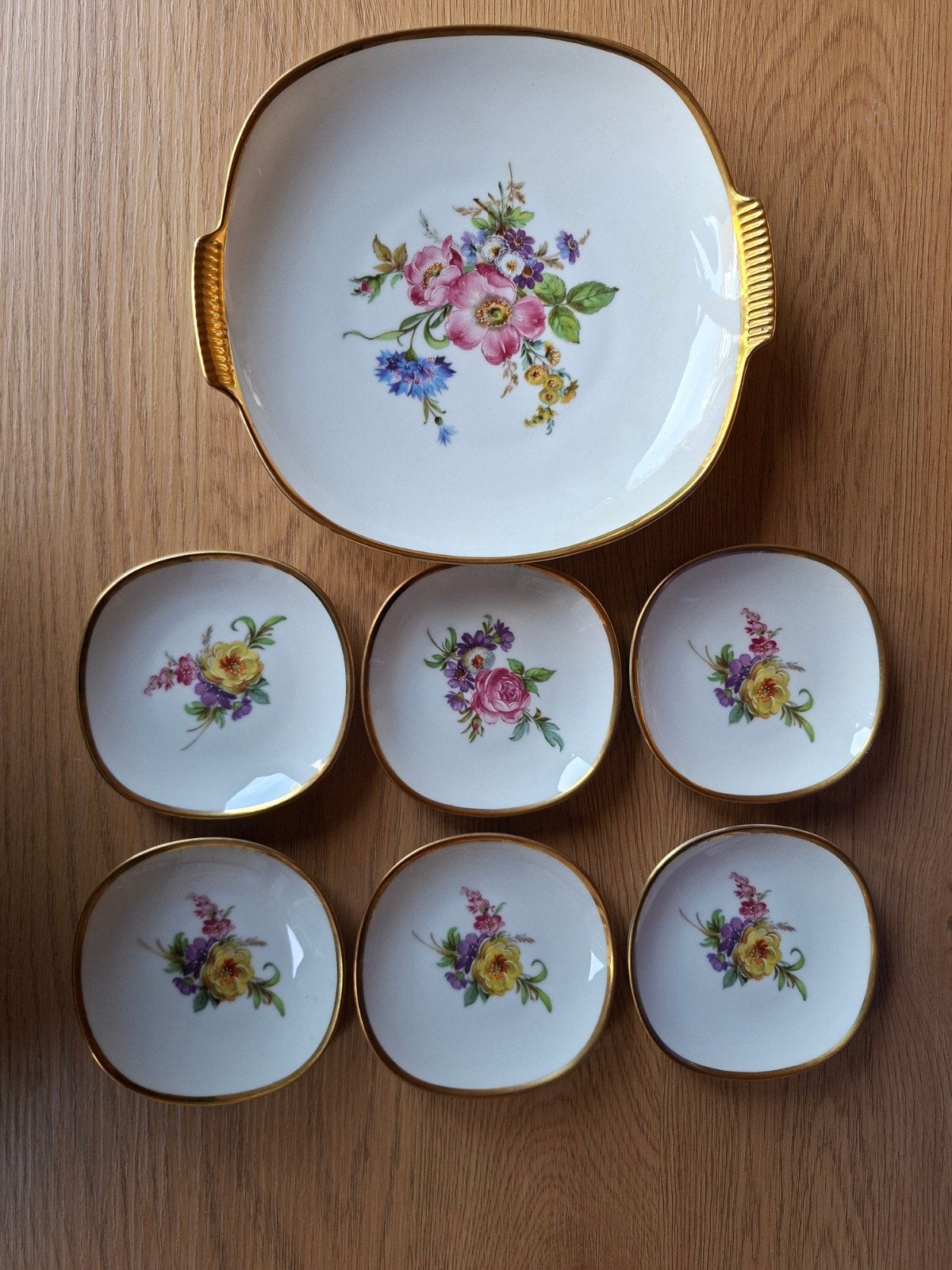 Vintage Alboth & Kaiser Bavaria porseleinen gebaksset, Ophalen of Verzenden