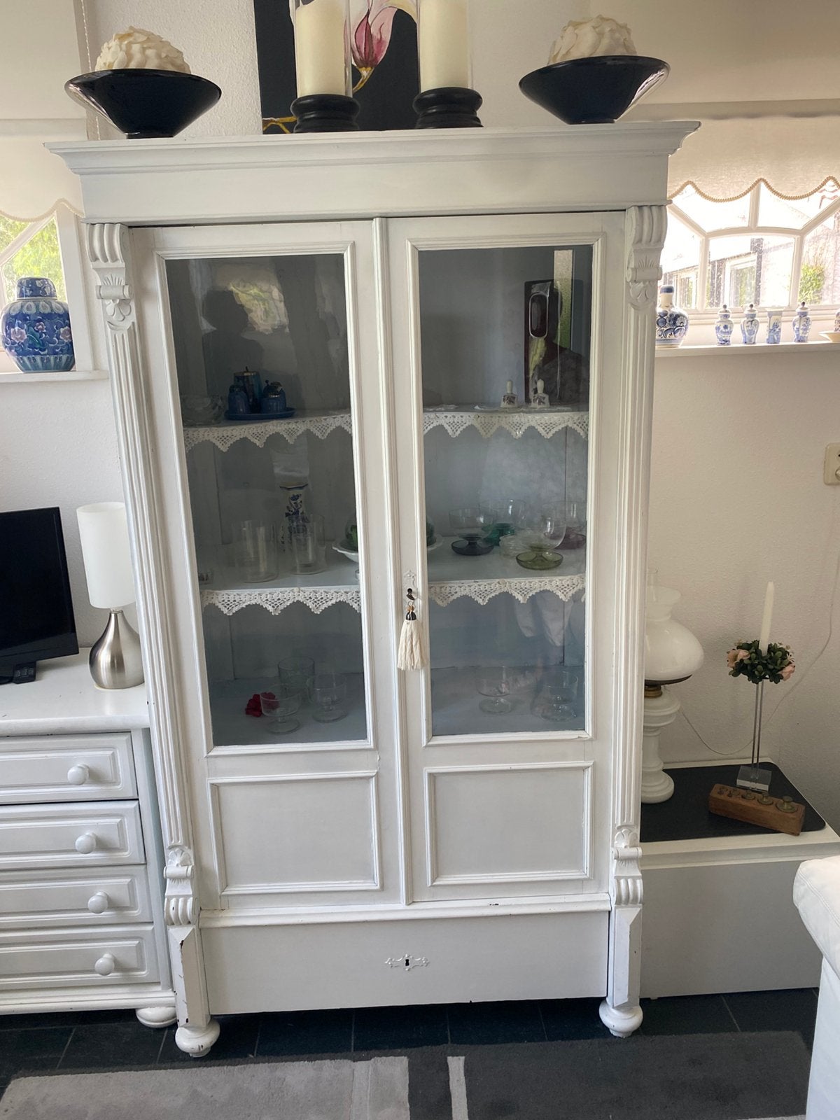 Leuke oude witte kast, antiek, Gebruikt, 100 tot 150 cm, 150 tot 200 cm, 25 tot 50 cm