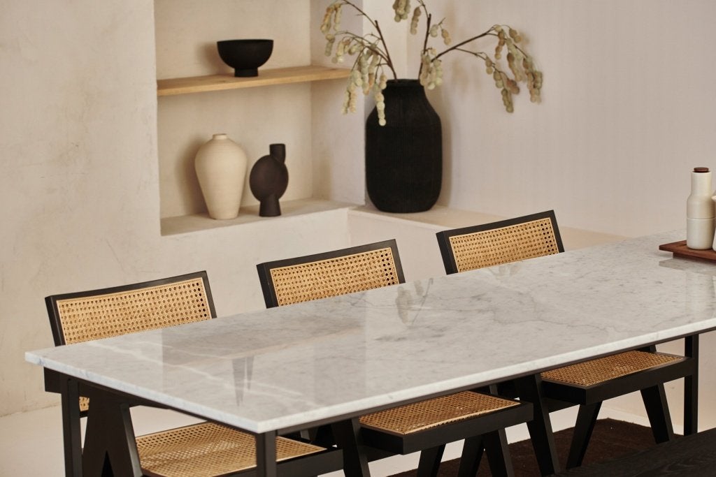 [Uitverkoop] -30% AimeTé Design Marmerentafels | Rechthoekig, Overige materialen, 200 cm of meer, Zo goed als nieuw, Vijf personen of meer