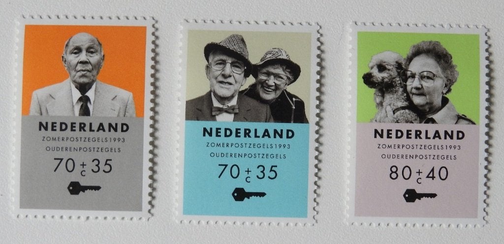 3 ouderen postzegels 1993, Postzegels en Munten, Postzegels | Nederland, Verzenden, Na 1940, Postfris