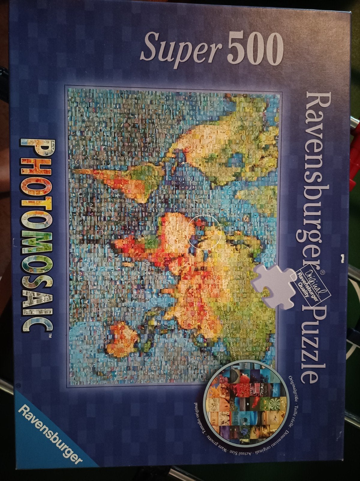 Ravensburger Fotomozaïek Wereldkaart Puzzel 500 stukjes, Hobby en Vrije tijd, Ophalen of Verzenden, 500 t/m 1500 stukjes, Gebruikt