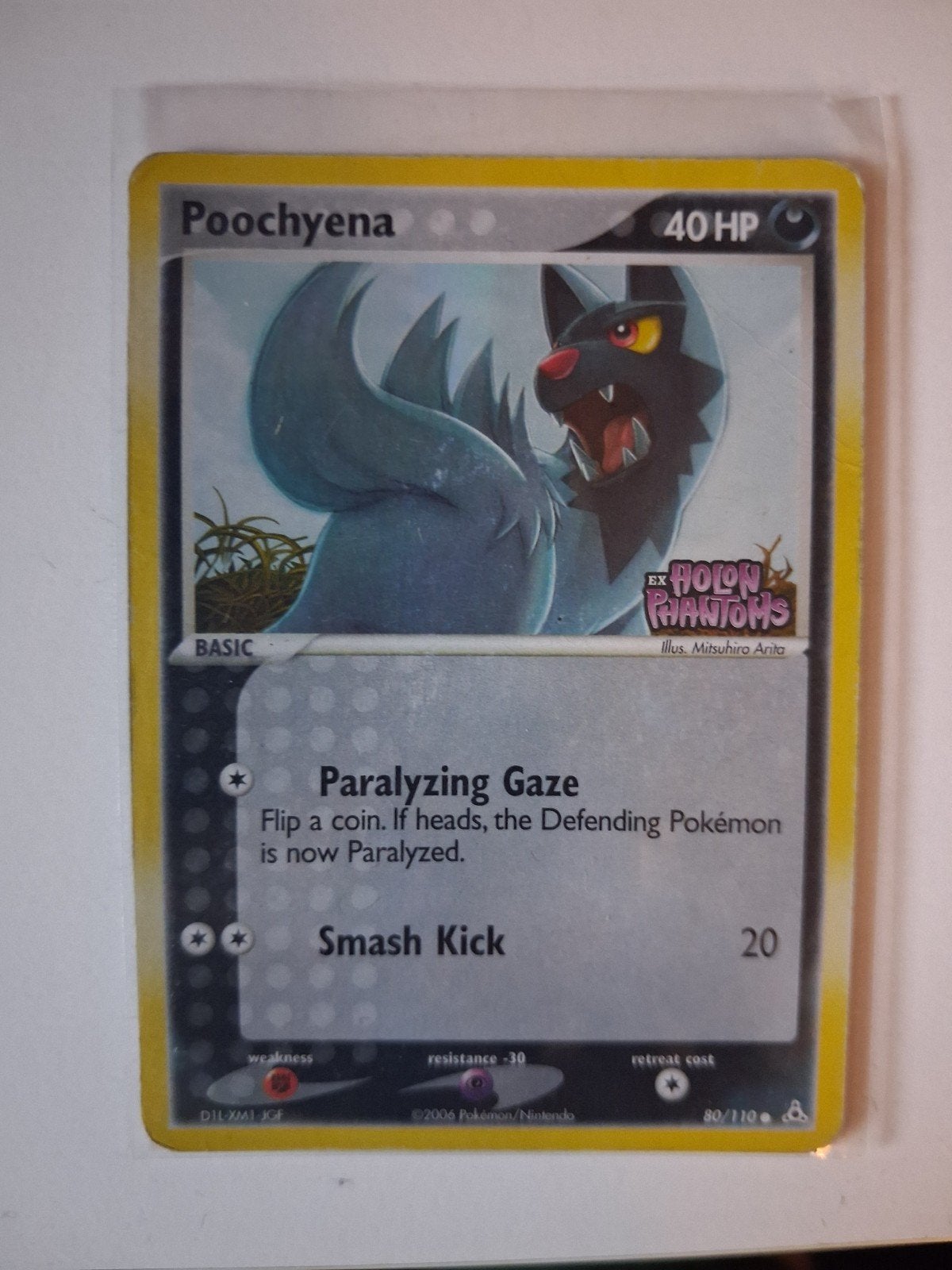 Poochyena Pokémon Kaart 80/110 stamped EX Holon Phantoms, Hobby en Vrije tijd, Ophalen of Verzenden, Gebruikt, Losse kaart