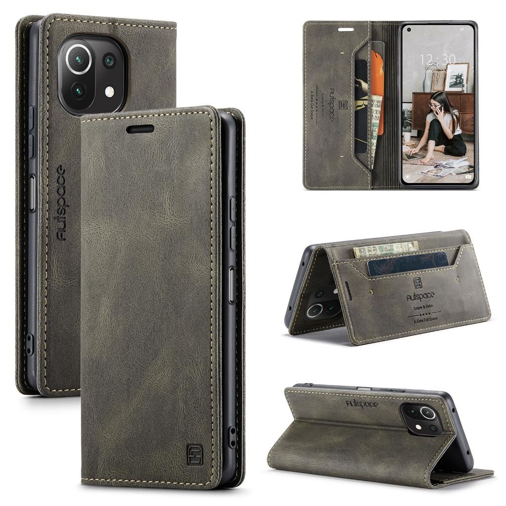 Luxe Flip Case met Kaarthouder voor Mi 11 Lite 5G NE _ Bruin, Verzenden, Nieuw, Hoesje of Tasje