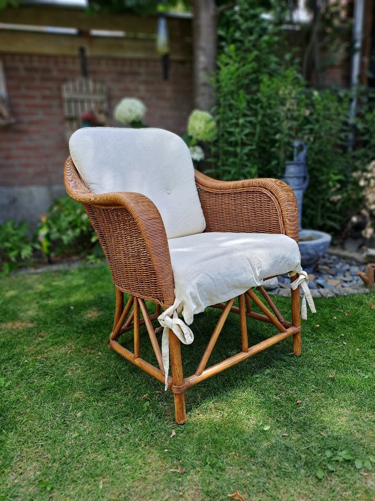 Rieten stoel., Huis en Inrichting, Stoelen, Ophalen, Gebruikt, Bruin, Riet of Rotan