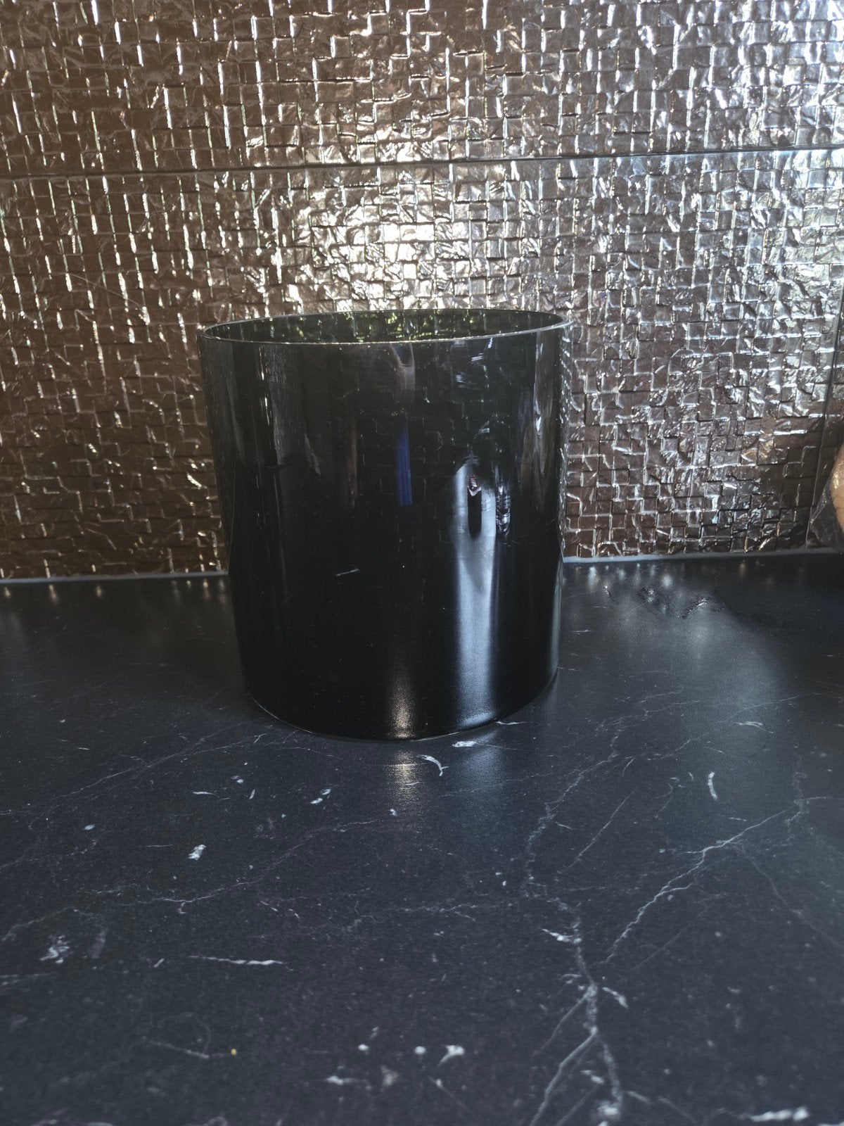 Eric kuster stijl windlicht zwart getint glas, Overige materialen, Zwart, Ophalen of Verzenden, Zo goed als nieuw