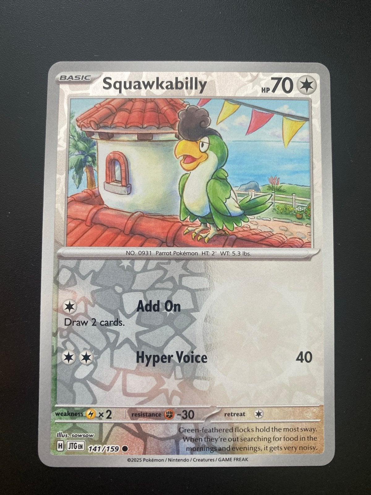 Squawkabilly 141/159 Reverse Holo Journey Together, Ophalen of Verzenden, Zo goed als nieuw, Losse kaart, Foil